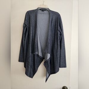 Gray Open Front Cardigan Sweater by Karen Kane.